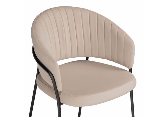 Стул на металлокаркасе Лео бежевый brandy light 2 / черный