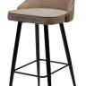 Барный стул NEPAL-BAR БЕЖЕВЫЙ #5, велюр/ черный каркас (H=78cm) М-City