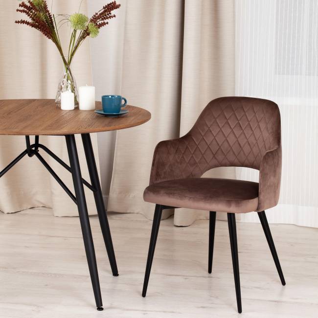 Кресло VALKYRIA (mod. 711) ткань/металл, 55х55х80 см, высота до сиденья 48 см, коричневый barkhat 12/черный (Комплект из 4 шт.) коричневый barkhat 12/черный ткань/металл Кресло VALKYRIA (mod. 711) ткань/металл, 55х55х80 см, высота до сиденья 48 см, коричневый barkhat 12/черный (Комплект из 4 шт.) коричневый barkhat 12/черный ткань/металл