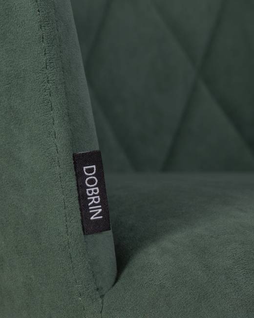 Стул обеденный DOBRIN ROBY, ЭМАЛЬ ЧЕРНЫЙ МУАР велюр Catania Izumrud