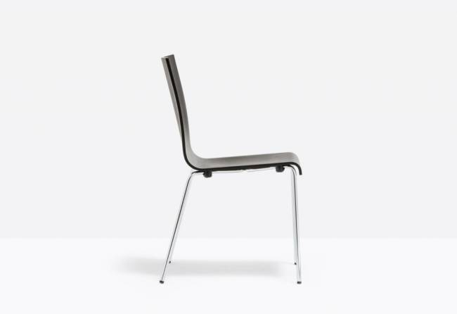 Стул деревянный Kuadra хромированный, венге 480х540х845 мм Стул деревянный Kuadra хромированный, венге 480х540х845 мм