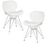Набор 2 шт Стул обеденный DOBRIN BUTTERFLY CHROME, ножки хром, цвет белый