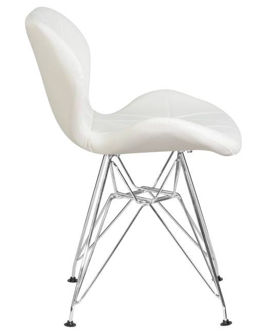 Набор 2 шт Стул обеденный DOBRIN BUTTERFLY CHROME, ножки хром, цвет белый