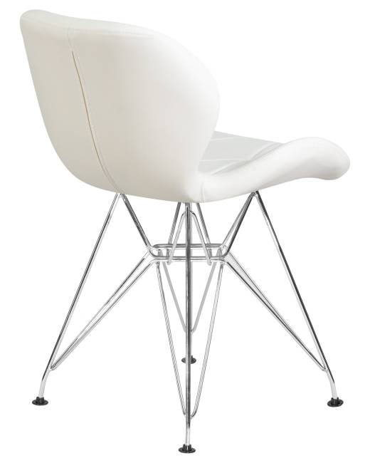 Набор 2 шт Стул обеденный DOBRIN BUTTERFLY CHROME, ножки хром, цвет белый