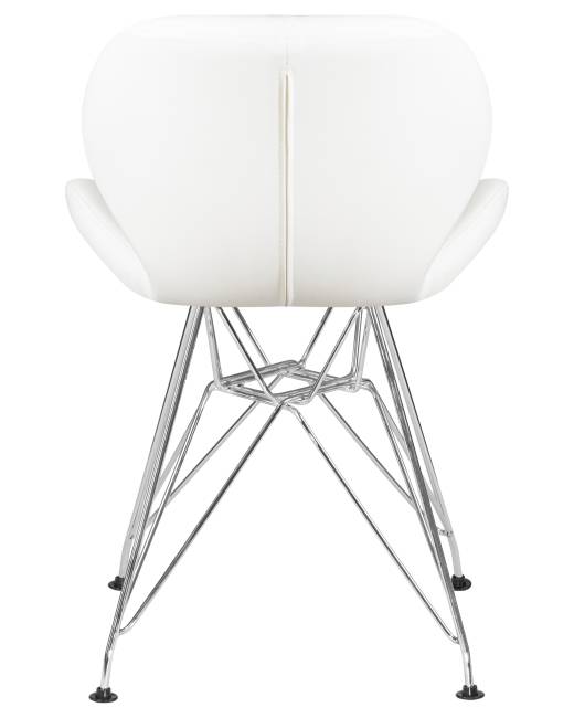Набор 2 шт Стул обеденный DOBRIN BUTTERFLY CHROME, ножки хром, цвет белый