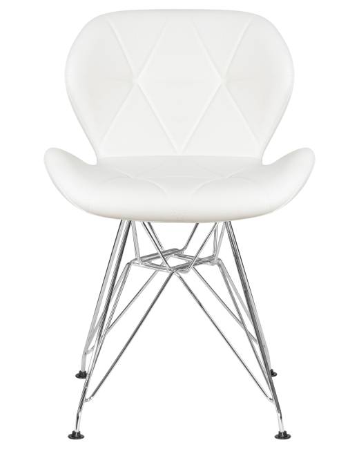 Набор 2 шт Стул обеденный DOBRIN BUTTERFLY CHROME, ножки хром, цвет белый