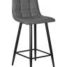 Набор 2 шт Стул полубарный DOBRIN OLIVIA, черные матовые ножки, серая антрацитовая винтажная экокожа (RU-08)