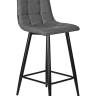 Набор 2 шт Стул полубарный DOBRIN OLIVIA, черные матовые ножки, серая антрацитовая винтажная экокожа (RU-08)