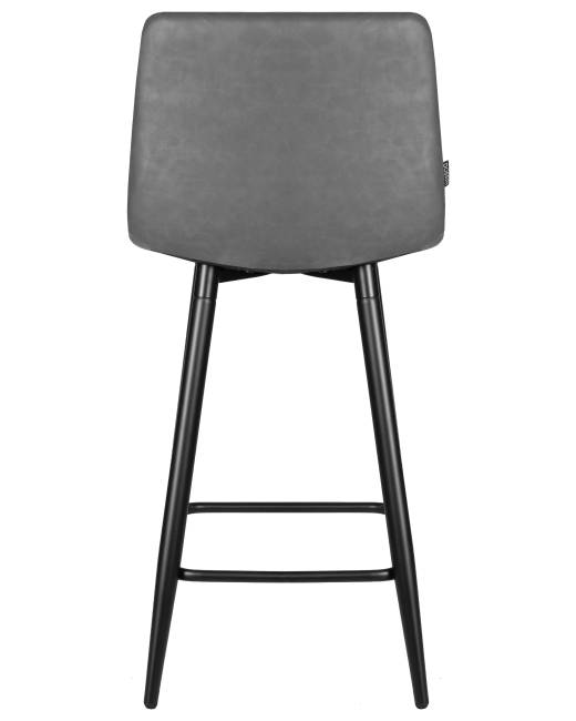 Набор 2 шт Стул полубарный DOBRIN OLIVIA, черные матовые ножки, серая антрацитовая винтажная экокожа (RU-08)