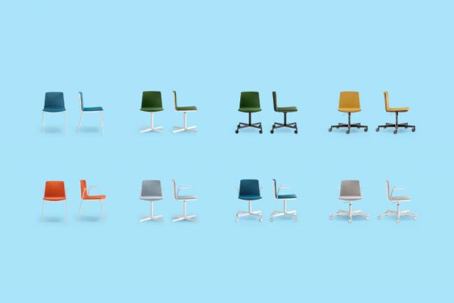 Стул офисный на колесах Tweet белый, черный 490х525х810 мм