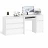 Стол компьютерный МС-1 правый с комодом на три ящика 800 Мори цвет белый
