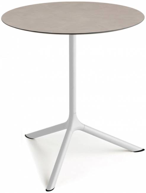 Стол ламинированный обеденный Tripe Maxi белый, тортора шпатель Ø800х740 мм