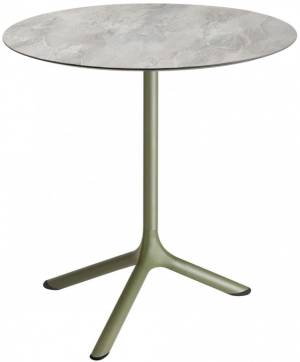 Стол ламинированный обеденный Tripe оливковый, каменный Ø700х740 мм