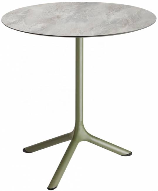 Стол ламинированный обеденный Tripe оливковый, каменный Ø700х740 мм