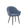 Стул с подлокотниками Leset Вайд, каркас Черный, велюр Синий Синий Черный