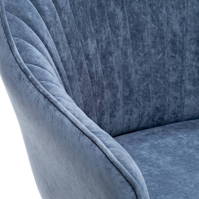 Стул с подлокотниками Leset Вайд, каркас Черный, велюр Синий Синий Черный