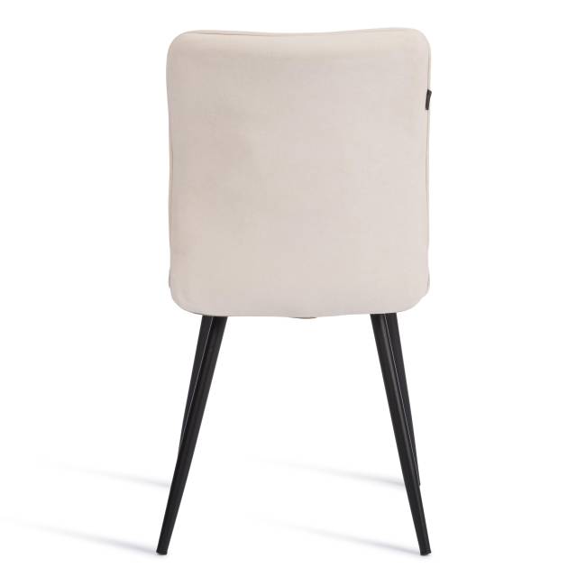 Стул обеденный Bari флок , молочный/черный, 4, 46х55х89 белый флок