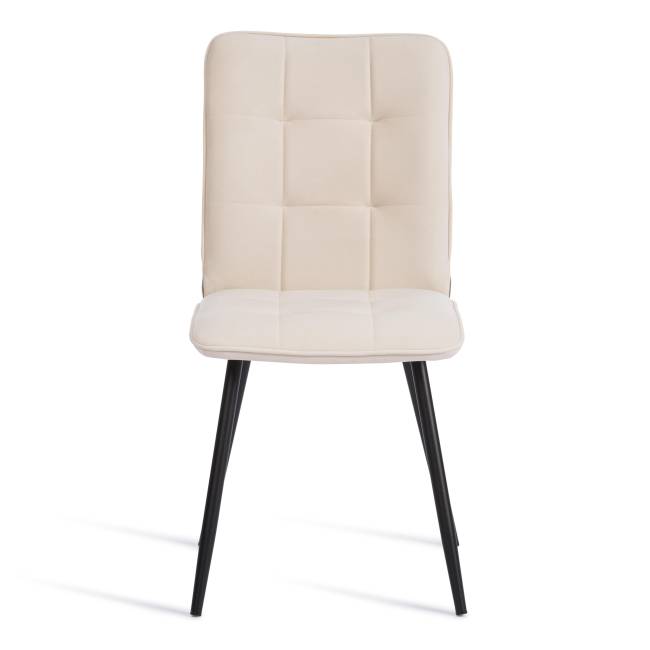 Стул обеденный Bari флок , молочный/черный, 4, 46х55х89 белый флок