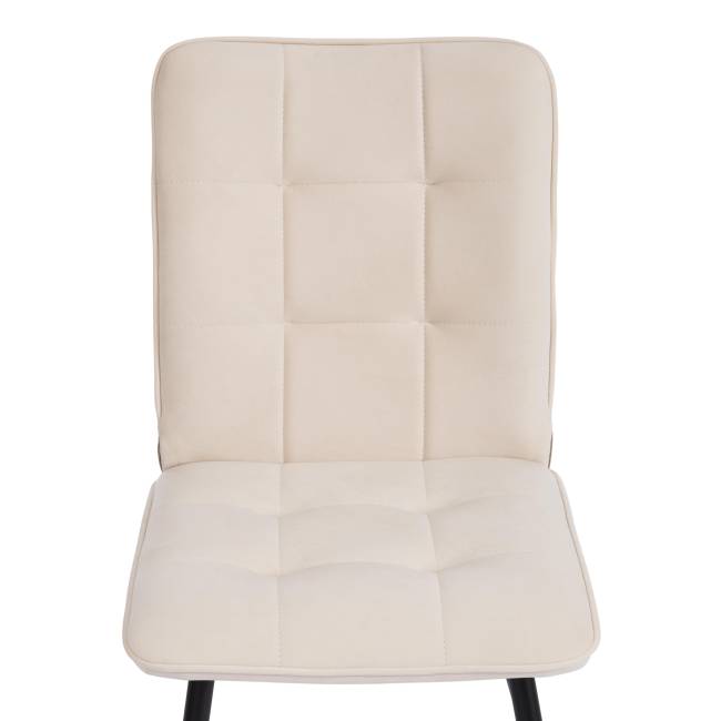 Стул обеденный Bari флок , молочный/черный, 4, 46х55х89 белый флок