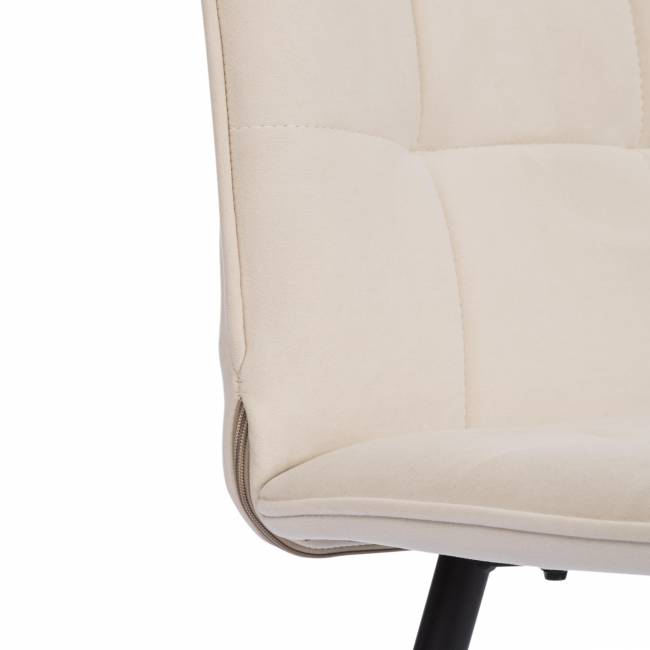 Стул обеденный Bari флок , молочный/черный, 4, 46х55х89 белый флок