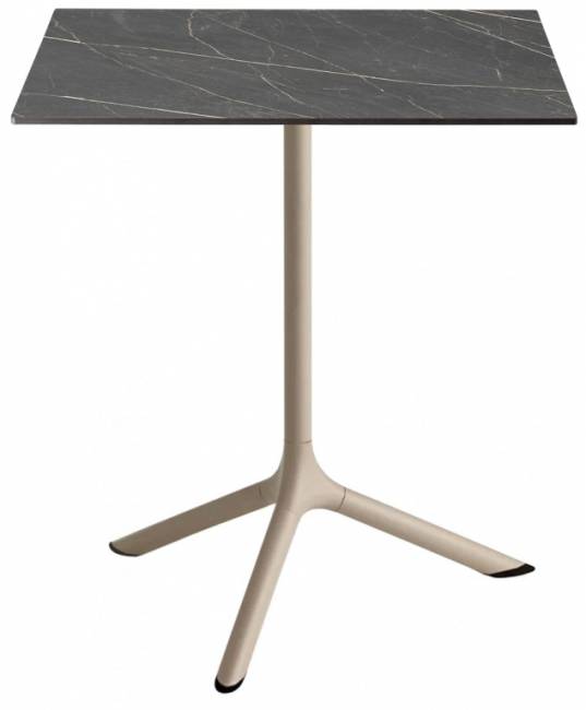 Стол ламинированный обеденный Tripe тортора, черный мрамор Сахара 600х600х740 мм