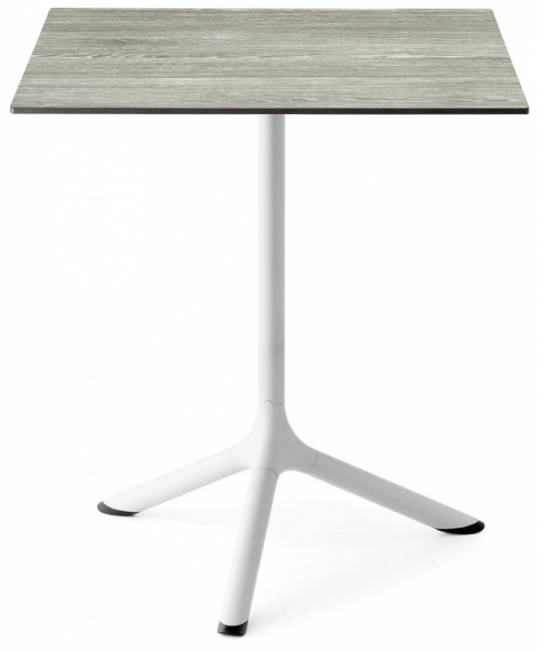 Стол ламинированный обеденный складной Tripe Folding белый, состаренный серый дуб 600х600х740 мм Стол ламинированный обеденный складной Tripe Folding белый, состаренный серый дуб 600х600х740 мм