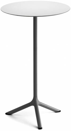 Стол ламинированный барный Tripe антрацит, белый Ø600х1100 мм