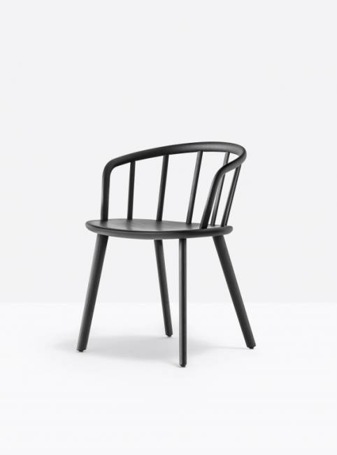 Кресло деревянное Nym черный ясень 550х515х730 мм