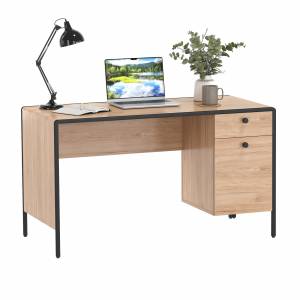 Стол письменный Брюс 12.157 цвет чёрный/Battle rock Santiago/столешница МДФ ель карпатская