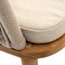 "Лион" стул плетеный из роупа, основание дуб, роуп бежевый круглый, ткань бежевая