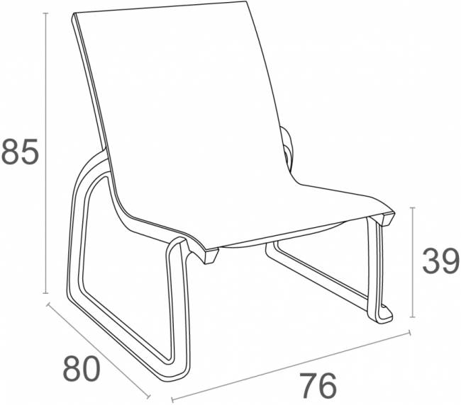 Стул пластиковый Pacific Lounge темно-серый, черный 760х800х850 мм