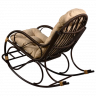 Кресло качалка с подножкой из искусственного ротанга, орех