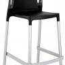 Стул пластиковый барный Ego-Rock Bar сатинированный алюминий, черный матовый 480х540х1130 мм