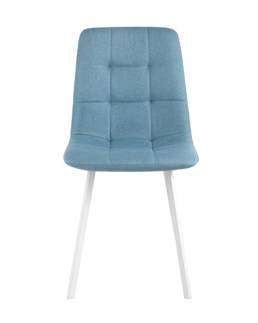 Стул Chilly рогожка голубой ножки белые