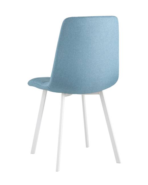 Стул Chilly рогожка голубой ножки белые