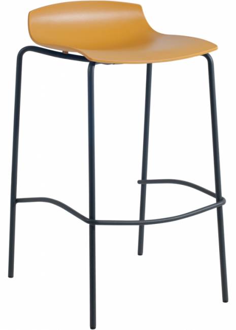 Табурет пластиковый барный X-Treme BSS Pro антрацит,  темно-желтый 520х510х830 мм