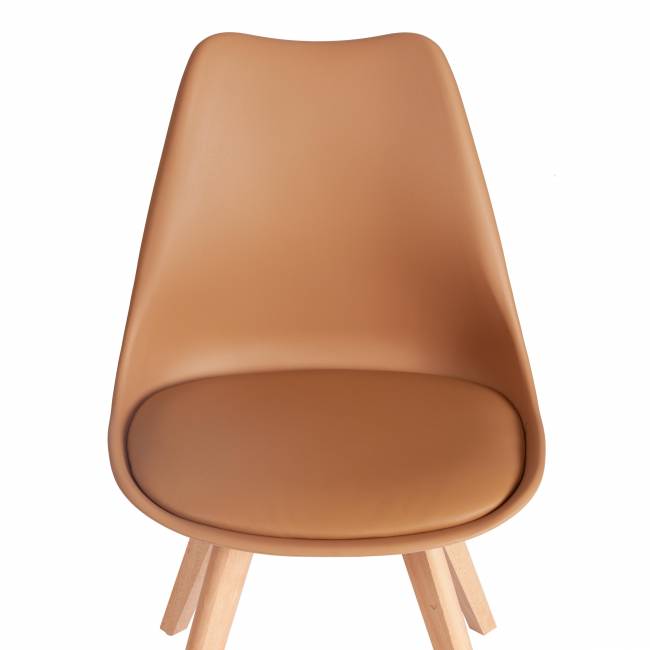 Стул TULIP (mod. 73-1) дерево/пластик/экокожа, 47,5x55x80 см, Бежевый (Latte)  (Комплект из 4 шт.) бежевый дерево/пластик/экокожа