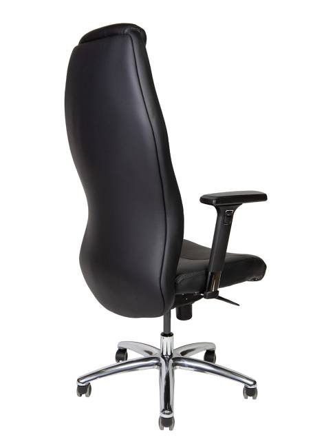 Кресло офисное / Леман / черная экокожа/ алюминий крестовина