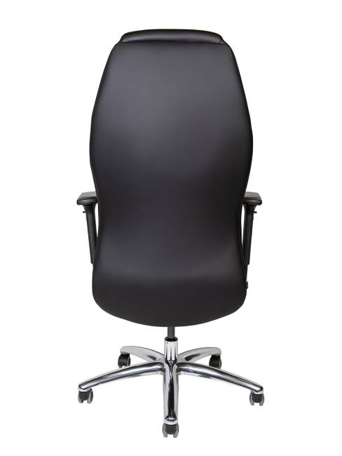 Кресло офисное / Леман / черная экокожа/ алюминий крестовина