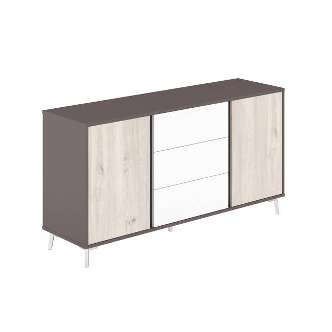 SR.305.WF.DN.WH / Греденция 1596х450х830 / корпус: вольфрам; фасады: дуб тоскана/белый