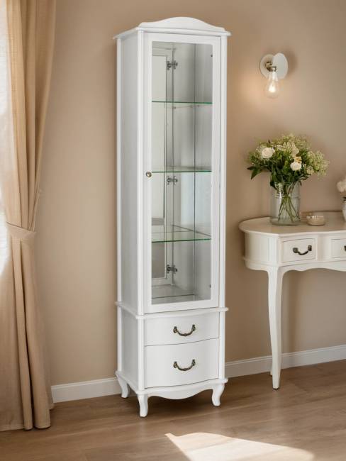 Шкаф-витрина Джульетта, молочный дуб Л Шкаф-витрина Джульетта, молочный дуб Л