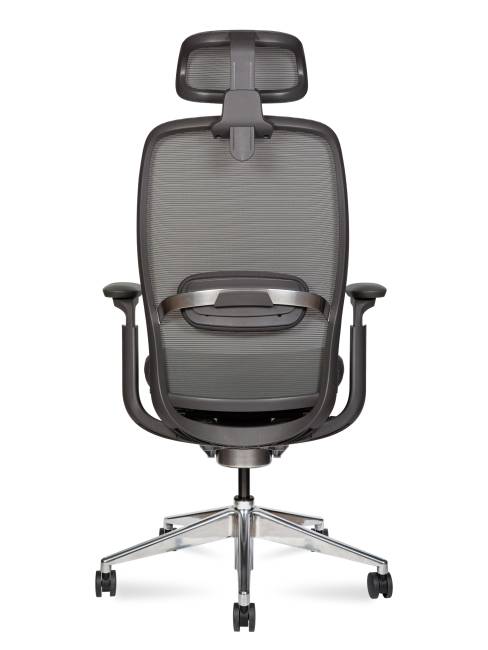 Кресло офисное / Тэсла алюминюм / Tesla aluminium / серая сетка / серая ткань / база алюминий