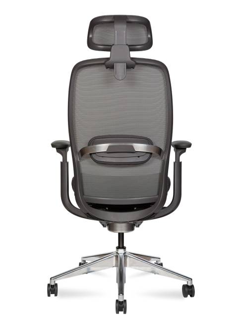 Кресло офисное / Тэсла алюминюм / Tesla aluminium / серая сетка / серая ткань / база алюминий