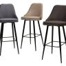 Барный стул NEPAL-BAR ГРАФИТ #14, велюр/ черный каркас (H=78cm) М-City