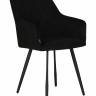 Стул обеденный DOBRIN ROBY, ЭМАЛЬ ЧЕРНЫЙ МУАР велюр Catania Black