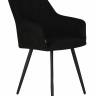 Стул обеденный DOBRIN ROBY, ЭМАЛЬ ЧЕРНЫЙ МУАР велюр Catania Black