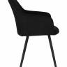 Стул обеденный DOBRIN ROBY, ЭМАЛЬ ЧЕРНЫЙ МУАР велюр Catania Black