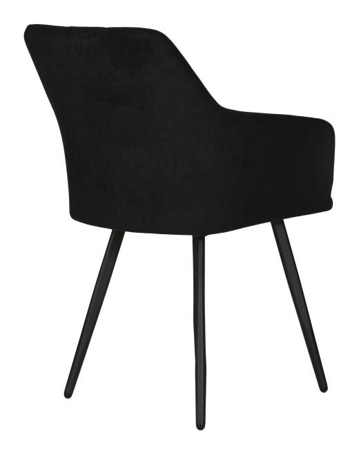 Стул обеденный DOBRIN ROBY, ЭМАЛЬ ЧЕРНЫЙ МУАР велюр Catania Black
