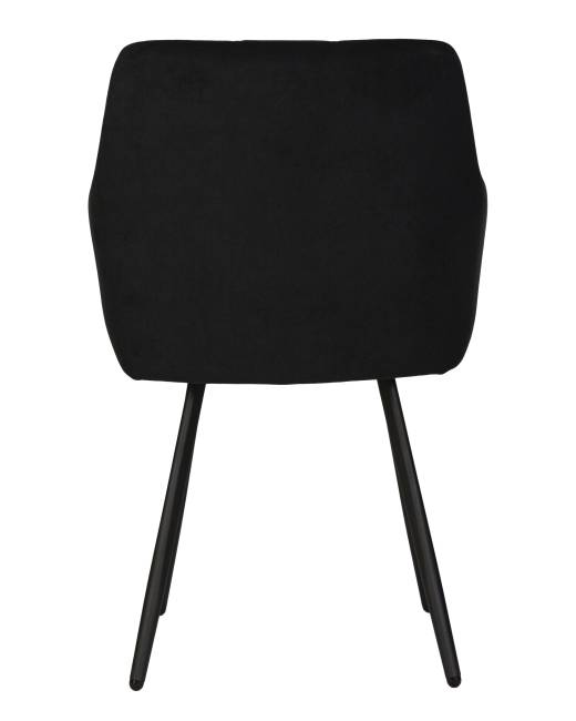 Стул обеденный DOBRIN ROBY, ЭМАЛЬ ЧЕРНЫЙ МУАР велюр Catania Black