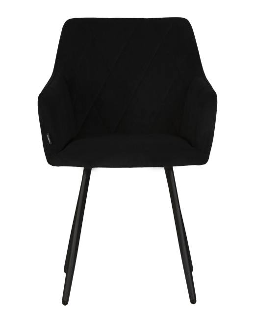 Стул обеденный DOBRIN ROBY, ЭМАЛЬ ЧЕРНЫЙ МУАР велюр Catania Black
